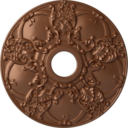 Ekena Millwork Norwich Ceiling Medallion (Fits Canopies up to 4 1/2"), 18"OD x 3 1/2"ID x 1 3/8"P, Polished Copper CM18NOPOS